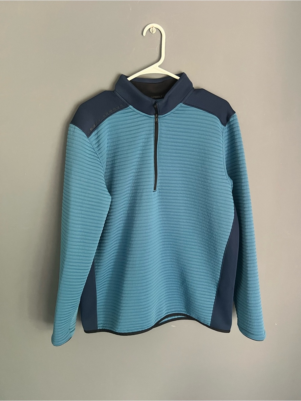 Under Armour Men’s Size L Golf Quarter Zip Sweatshirt Navy Pullover Coldgear
